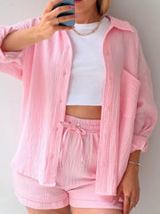 Textured Shorts Two piece Set