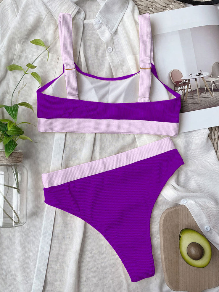 Contrast Two Piece Swim Set