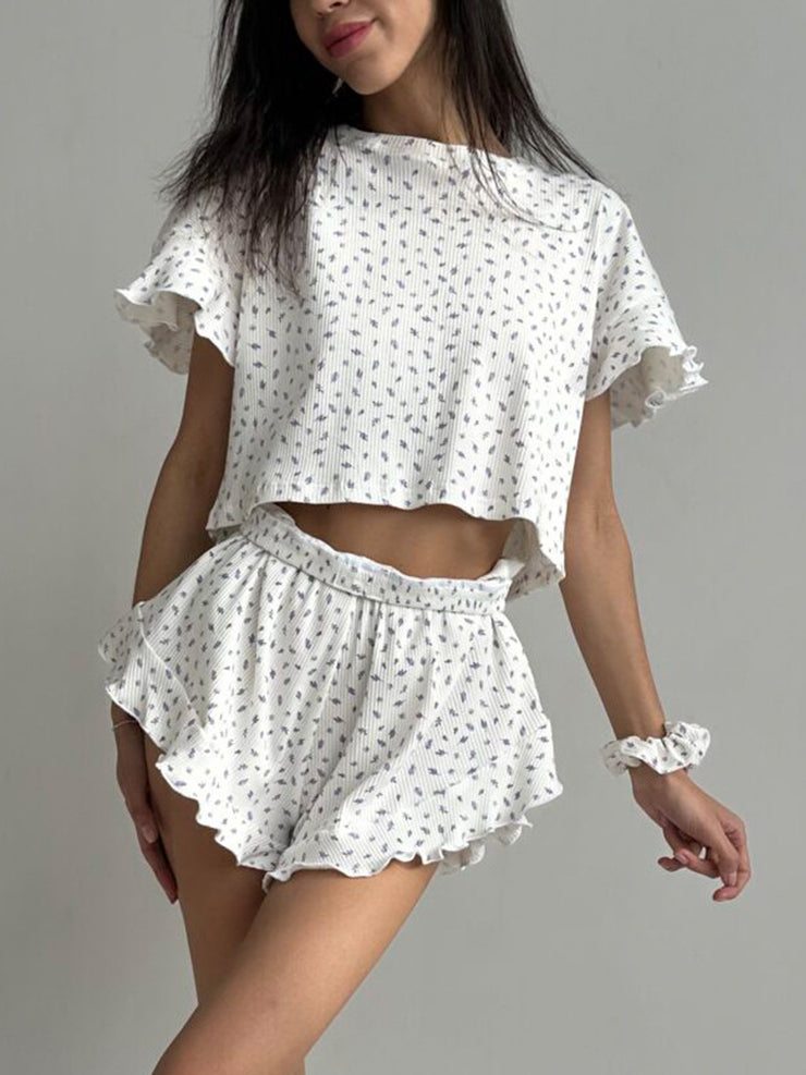 Printed Shorts two piece Set