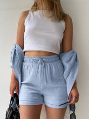 Textured Shorts Two piece Set