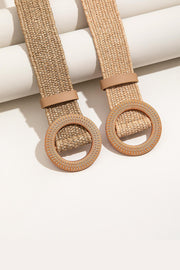 Woven Round Buckle Belt