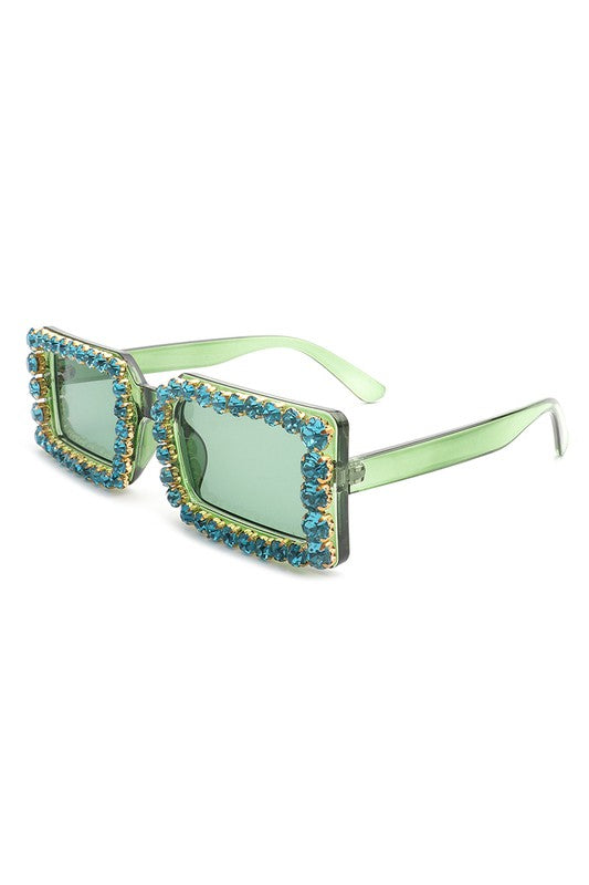 Rhinestone Square Sunglasses