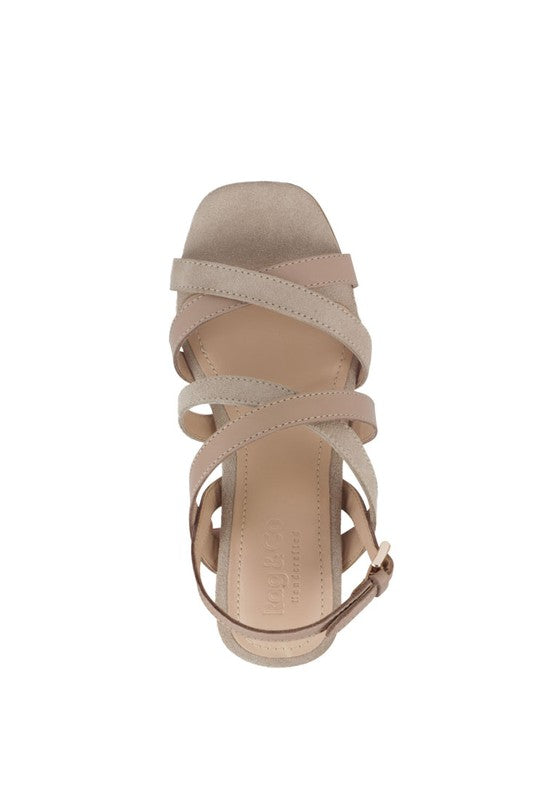 COLOR BLOCK STRAPPY SANDAL