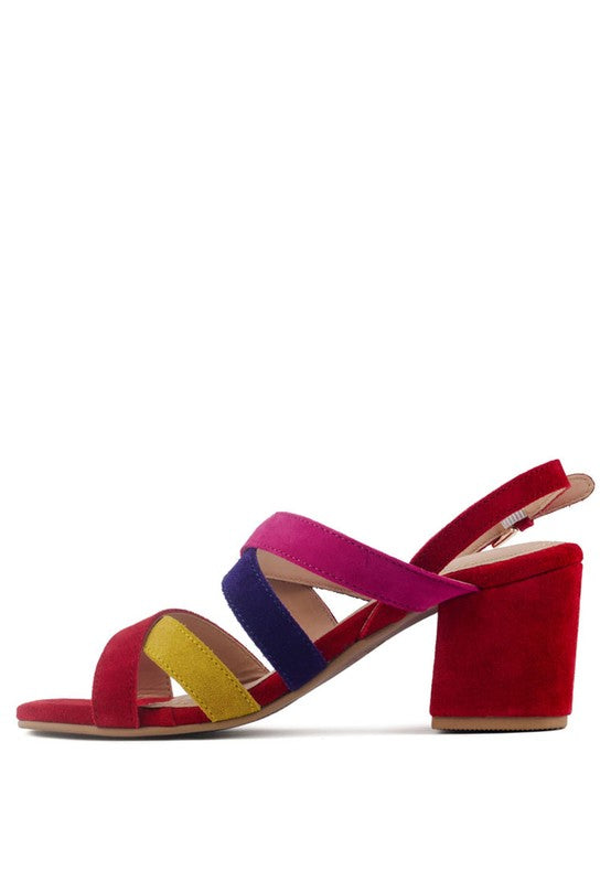 COLOR BLOCK STRAPPY SANDAL