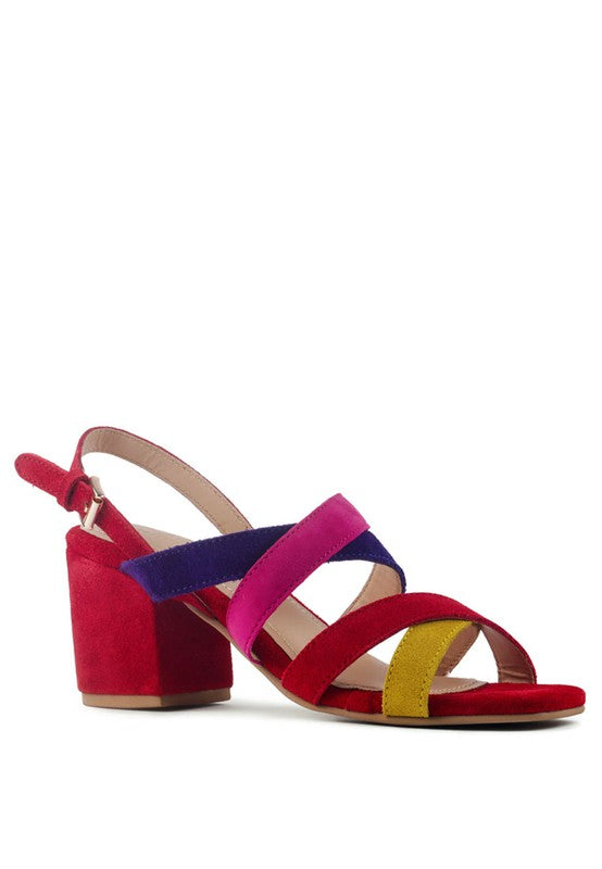 COLOR BLOCK STRAPPY SANDAL