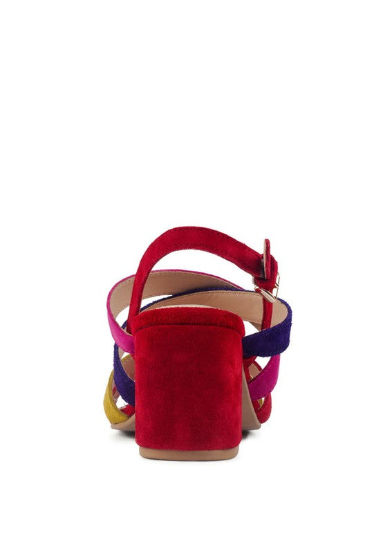 COLOR BLOCK STRAPPY SANDAL