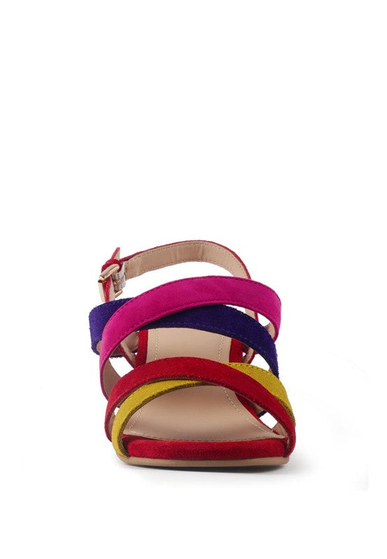 COLOR BLOCK STRAPPY SANDAL