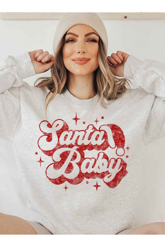 SANTA BABY CHRISTMAS GRAPHIC SWEATSHIRT