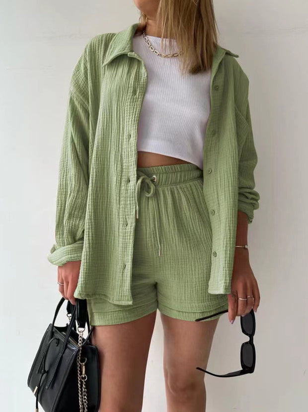 Textured Shorts Two piece Set