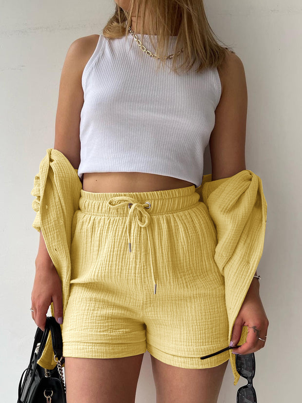 Textured Shorts Two piece Set