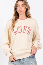 SAGE + FIG LOVE Path Applique Drop Shoulder Sweatshirt