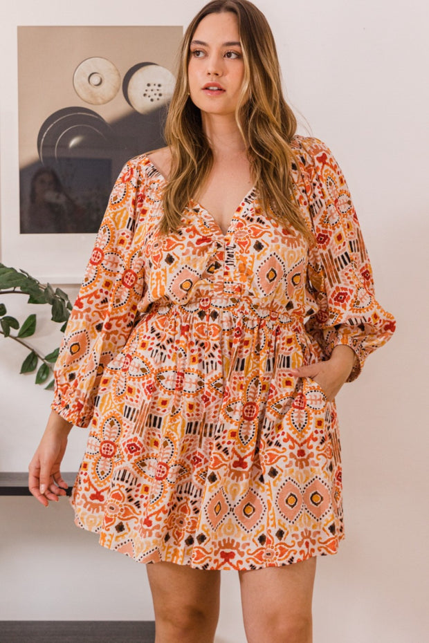 Printed Romper with Pockets