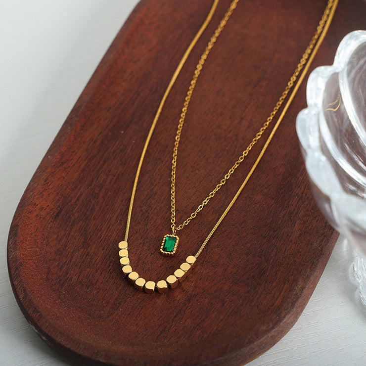 Double Gold Layered Necklace