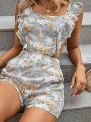 Backless Floral Romper