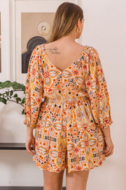 Printed Romper with Pockets