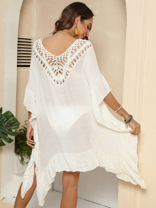 Cutout Ruffled Cover-Up