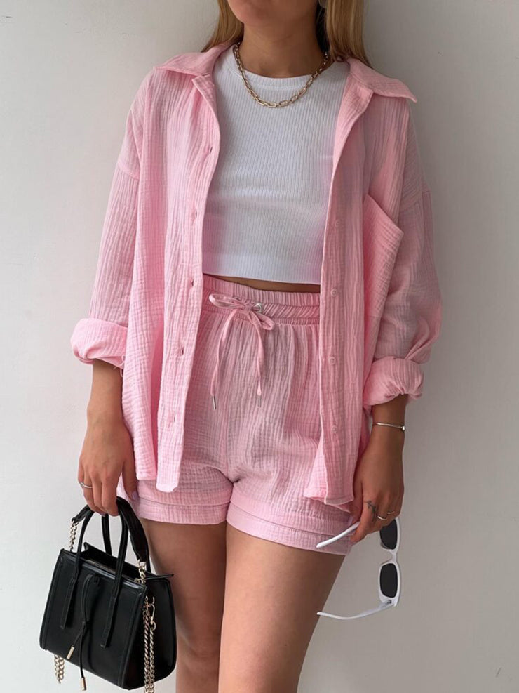 Textured Shorts Two piece Set