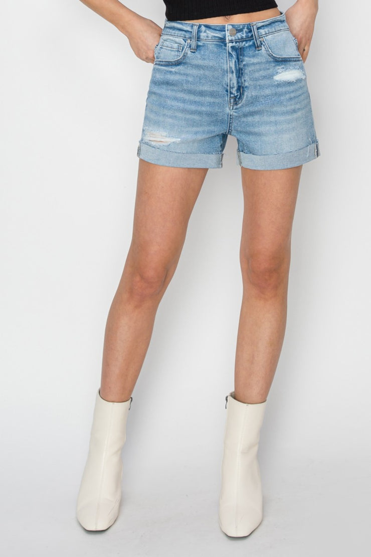 Distressed Denim Shorts