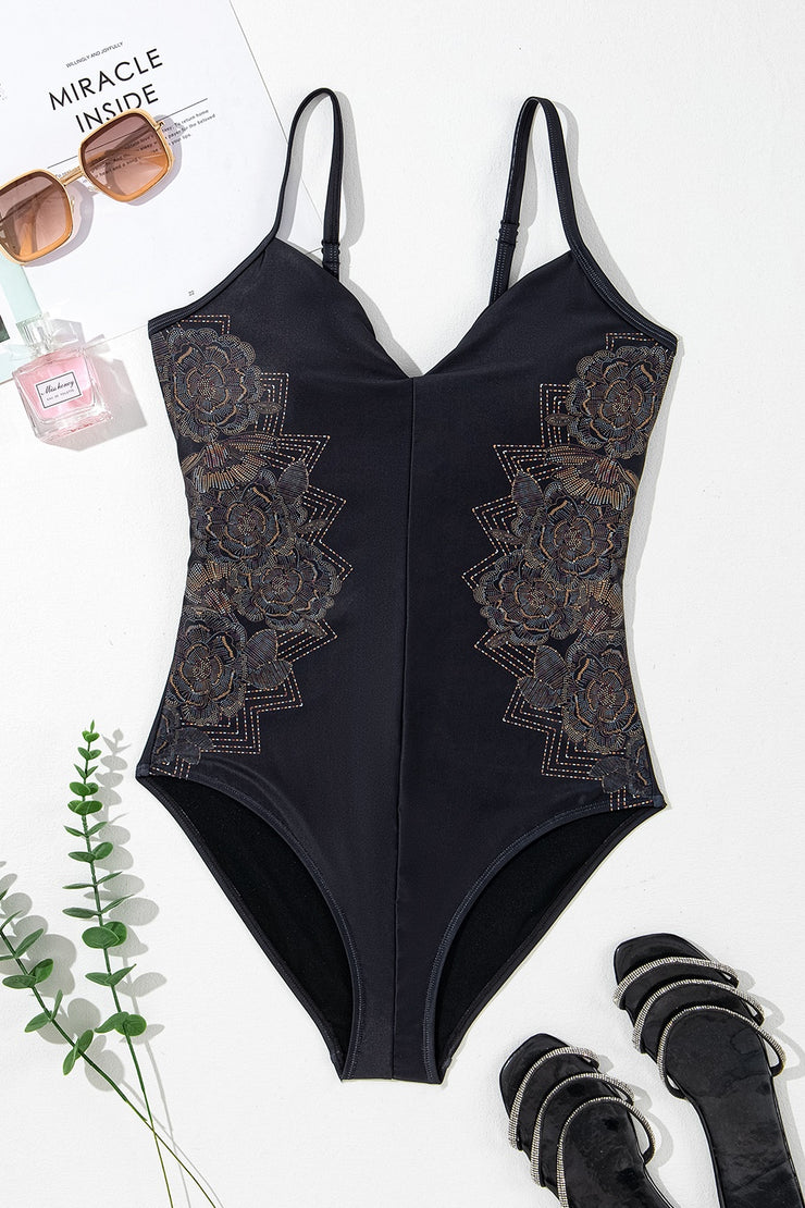 Embroidered One-Piece Swimsuit