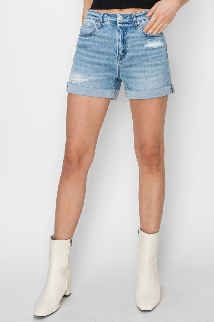 Distressed Denim Shorts