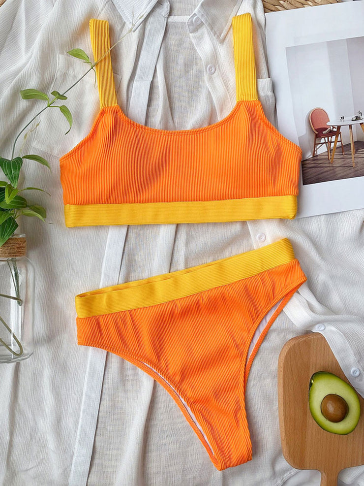 Contrast Two Piece Swim Set