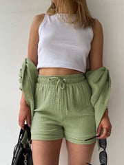 Textured Shorts Two piece Set