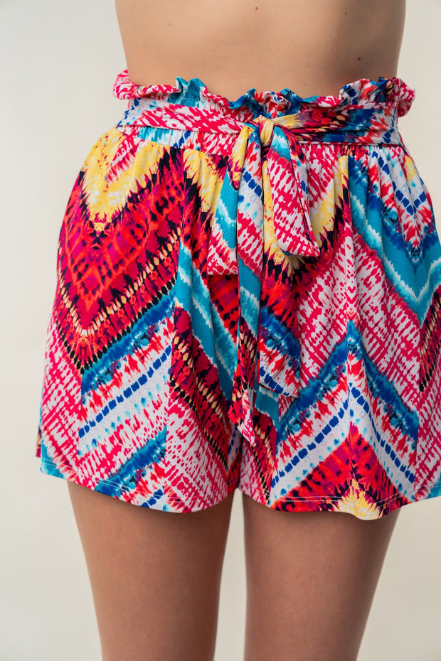 High Waisted Printed Shorts