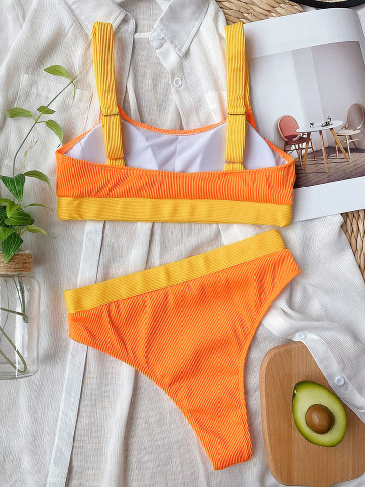 Contrast Two Piece Swim Set