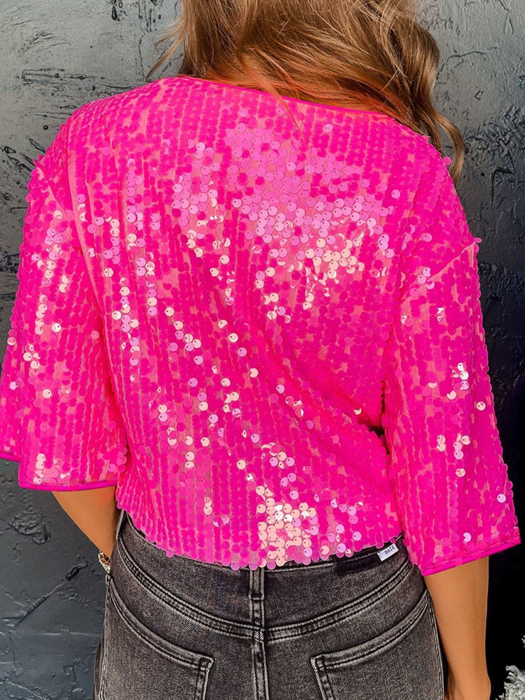 Pink Sequin Blouse