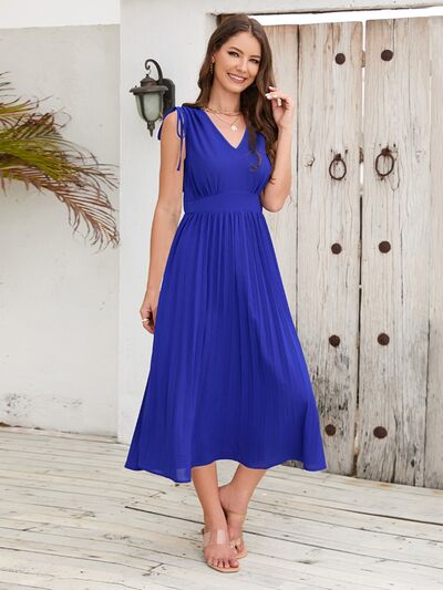 Pleated Midi Dress