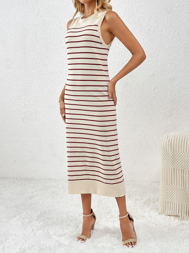 Knit Striped Midi Dress