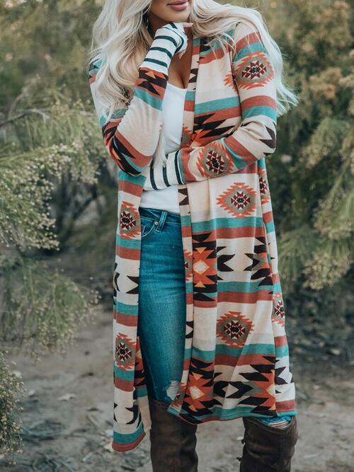 Geometric Long Cardigan