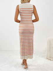 Knit Striped Midi Dress