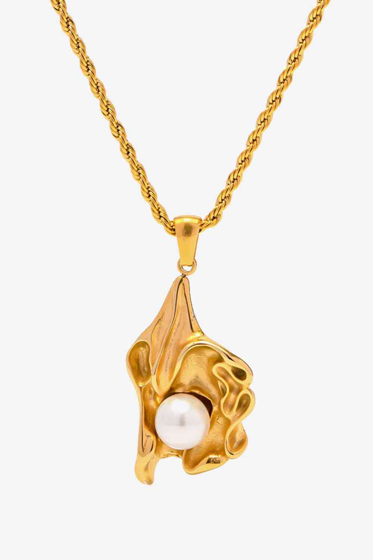 Pearl Pendant Gold Layering Necklace