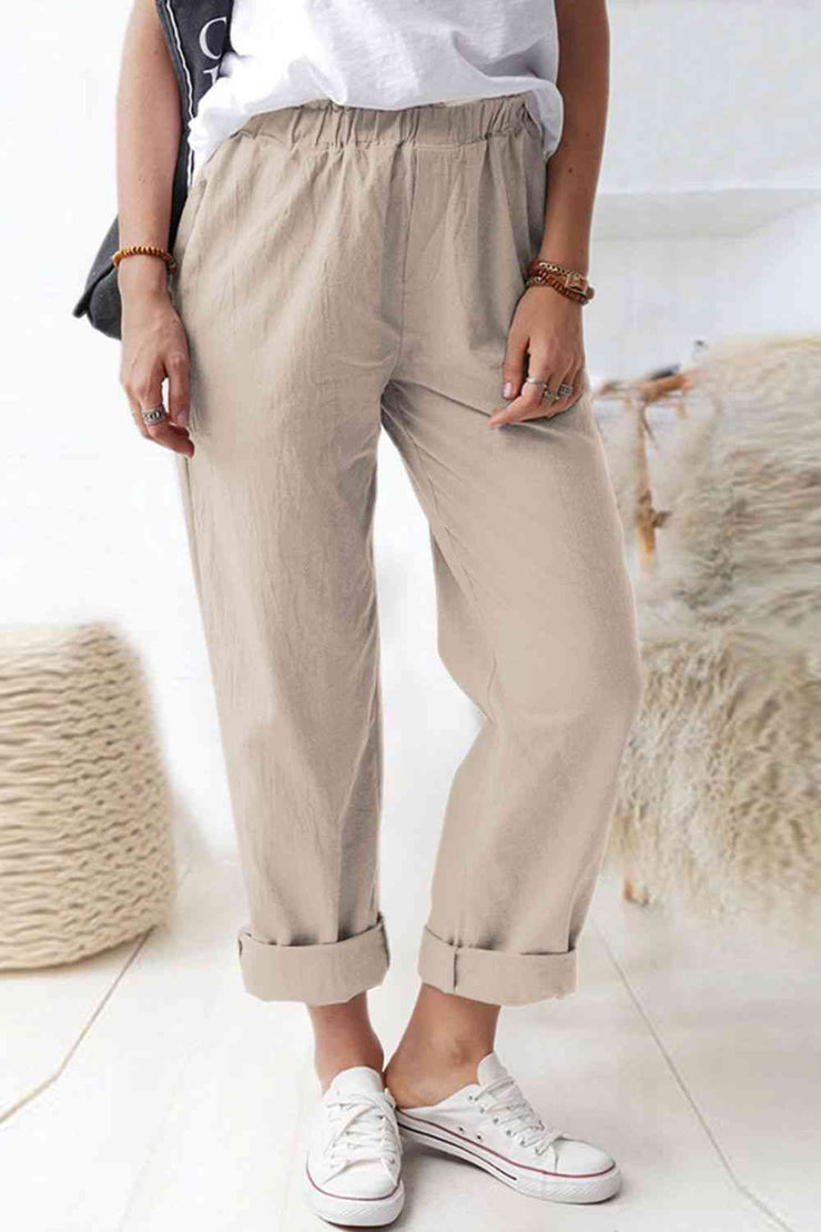 Paperbag Waist Pants with Pockets