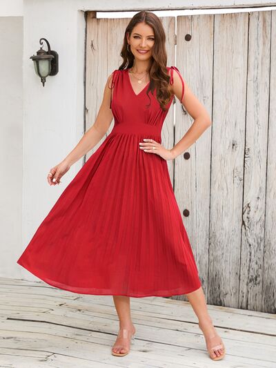 Pleated Midi Dress