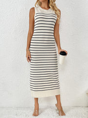 Knit Striped Midi Dress