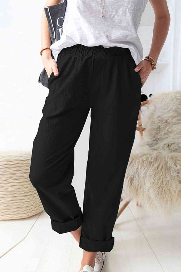 Paperbag Waist Pants with Pockets