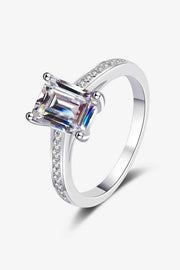 THE VIVIEN 2 Carat Emerald Cut Moissanite Ring