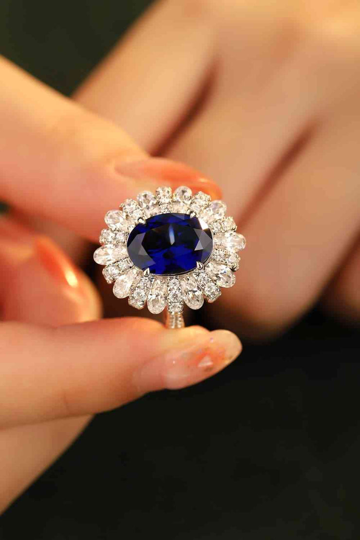 THE HEDY 5 Carat Lab-Grown Sapphire Flower Shape Ring