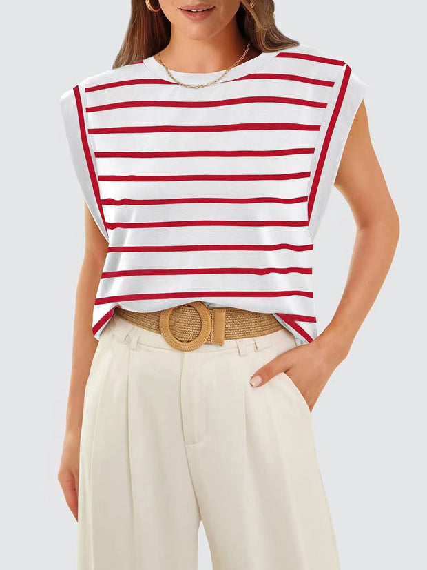 Striped Cap Sleeve T-Shirt