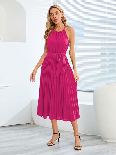 Pleated Midi Dress