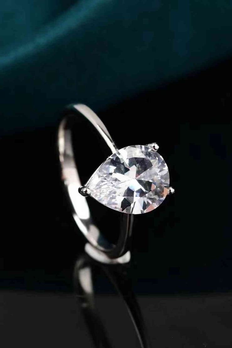 THE GRACE Classic Teardrop 2 Carat Moissanite Ring