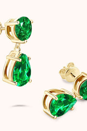 THE CARRIE Lab-Grown Emerald Drop Earrings