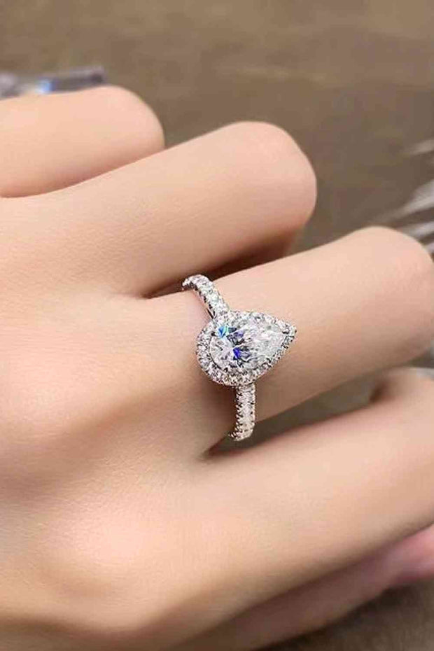 THE ELIZABETH 2 Carat Moissanite Teardrop Cluster Ring