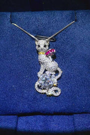 THE AMY 2 Carat Moissanite Cat Lover Necklace