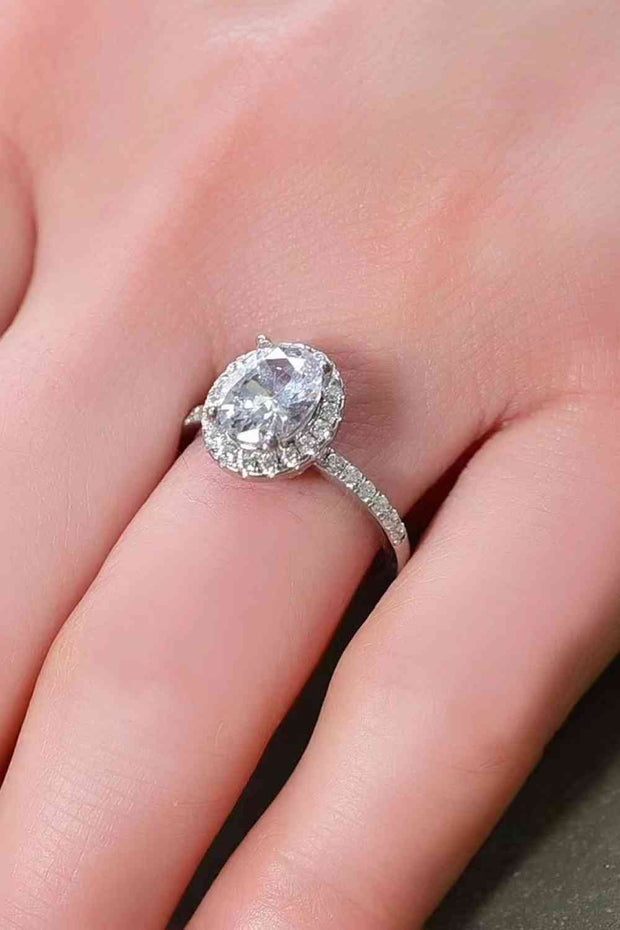 THE AUDREY 2 Carat Moissanite Platinum-Plated Ring