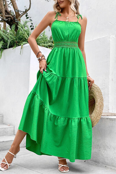 Tiered Green Dress
