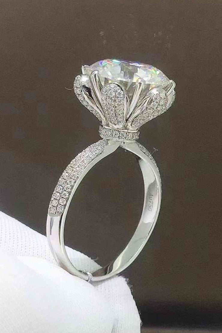 THE BARDOT 5 Carat  Moissanite Side Stone Ring