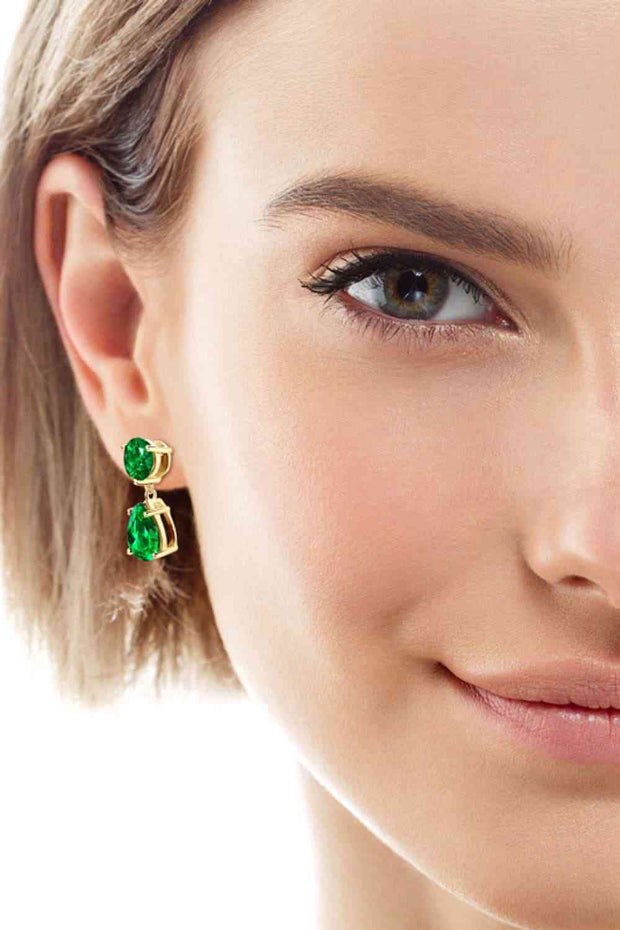 THE CARRIE Lab-Grown Emerald Drop Earrings